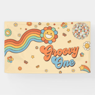 Banderoles Super One Retro Rainbow 1er anniversaire