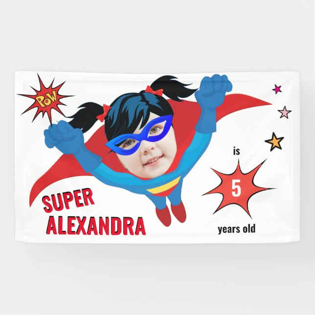 Banderoles Superbe Superhero Tremendante Cadeau d'anniversair (Horizontal)