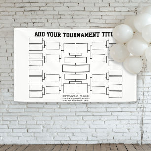 Banderoles Support de tournoi sportif - 16 équipes - Blanc