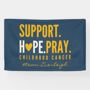 Banderoles support pour le cancer de l'enfance Nom personnali