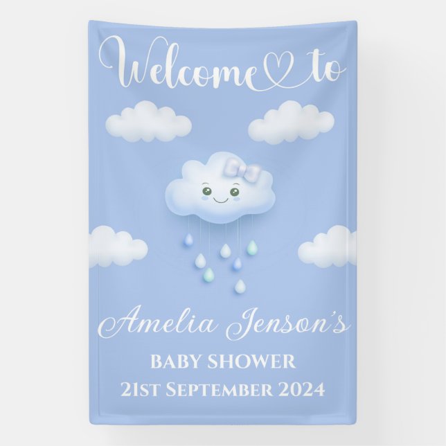 Banderoles Sur Cloud Neuf Baby shower Bannière/Affiche de bie (Verticale)