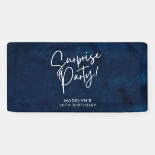 Banderoles Surprise fête d'anniversaire Marine bleu aquarelle
