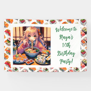 Banderoles Sushi de bienvenue personnalisé Thème Anniversaire