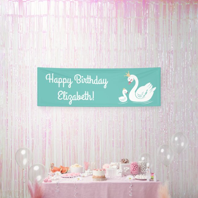 Banderoles Swan 1er anniversaire Baby shower (Fête)