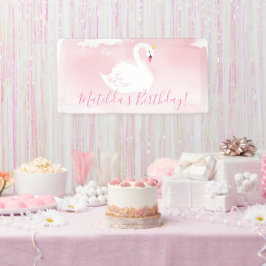 Banderoles SWAN BANTHDAY PARTY jolie élégante or rose pâle