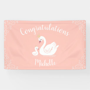 Banderoles Swans Baby shower Oiseau avec héritier
