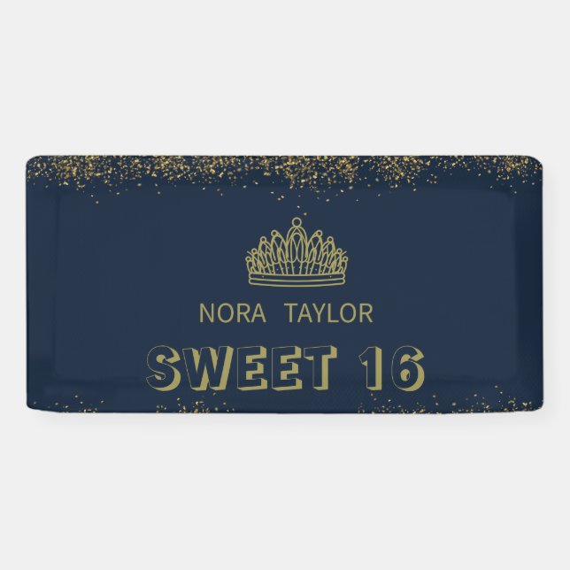 Banderoles "Sweet 16 Soirée : Glam, Glitz, and Good Times! (Horizontal)