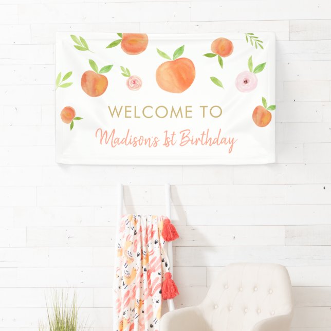 Banderoles Sweet As A Peach Anniversaire (En situation)