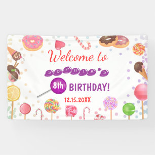 Banderoles Sweet Candy Land Anniversaire Crème glacée Fond