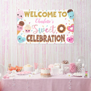 Banderoles Sweet Celebration Donut Anniversaire Bienvenue