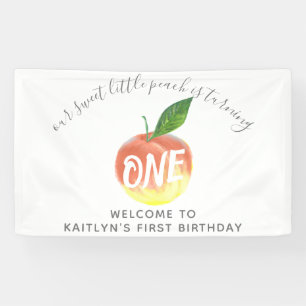 Banderoles Sweet Little Peach 1er anniversaire Bienvenue