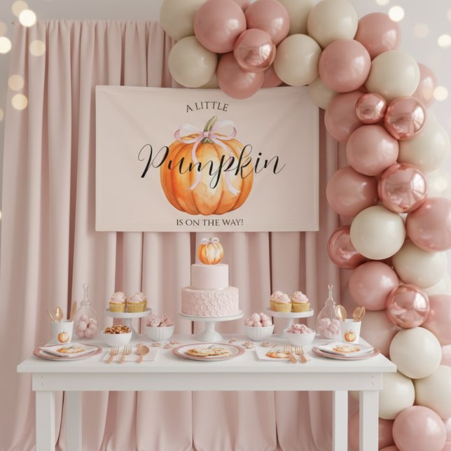 Banderoles Sweet Little Pumpkin Girl Baby Shower (Créateur téléchargé)