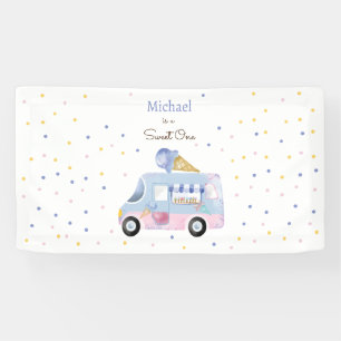 Banderoles Sweet One camion crème glacée premier anniversaire