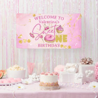 Sweet One Girl's 1st Birthday Pink Gold Desserts