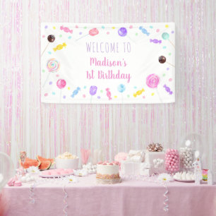 Banderoles Sweet One Lollipop Candy Anniversaire