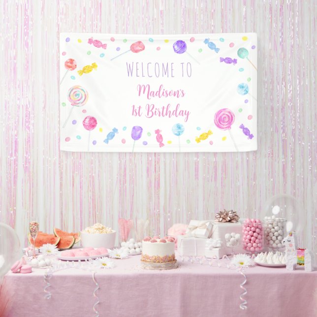 Banderoles Sweet One Lollipop Candy Anniversaire (Fête)