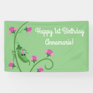 Banderoles Sweet Pea Cute 1er Anniversaire