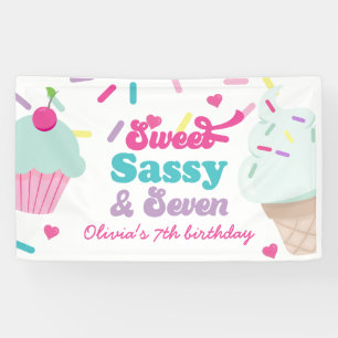 Banderoles Sweet Sassy et Sept Glaces Crème et Gâteau Anniver