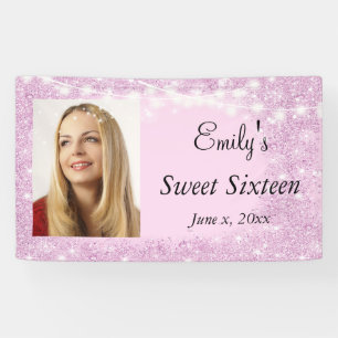 Banderoles Sweet sixteen, Bat mitzvah, Parties scintillant ro