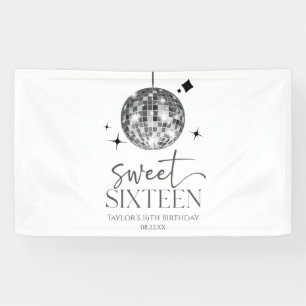 Banderoles Sweet sixteen Disco Ball 16ème anniversaire
