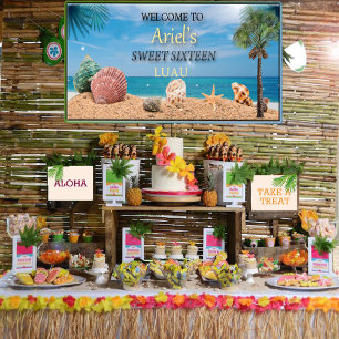 Banderoles Sweet sixteen Hawaïen Luau