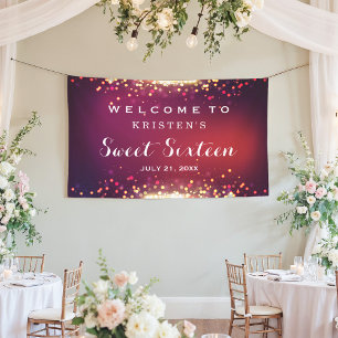 Banderoles Sweet sixteen Party Shimmer Gold Parties scintilla