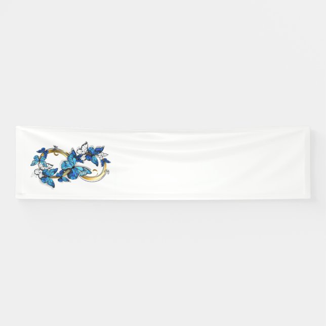 Banderoles Symbol Infinity of Blue Morpho Butterflies (Horizontal)