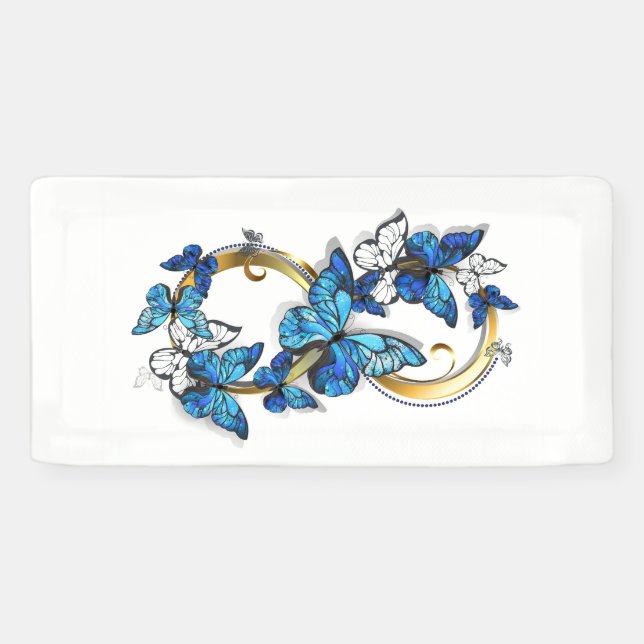 Banderoles Symbol Infinity of Blue Morpho Butterflies (Horizontal)