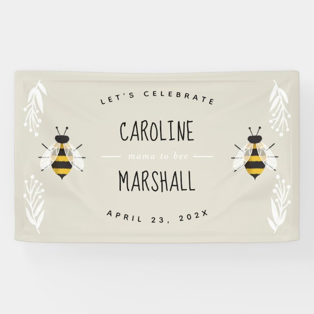 Banderoles Symbole Baby shower neutre de maman (Horizontal)