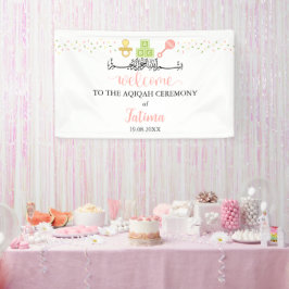 Banderoles Symbole blanc mignon Aqiqah Aqeeqah