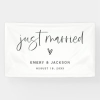 Symbole Boho Heart Just Married Voiture Banner Par