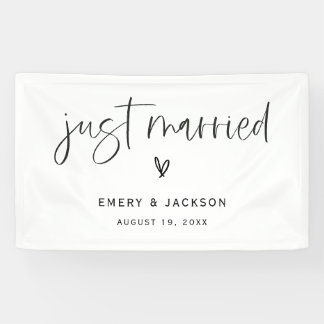 Banderoles Symbole Boho Heart Just Married Voiture Banner Par