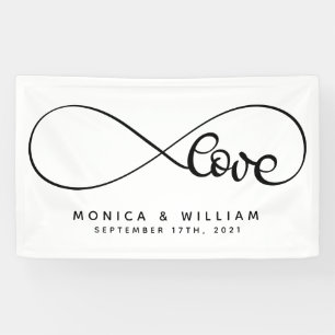 Banderoles Symbole d'amour éternel   Ajouter votre nom et vot