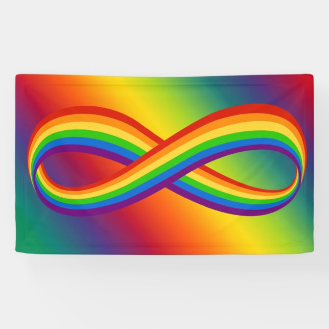 Banderoles Symbole d'amour infini Rainbow Cool Infinity Pride (Horizontal)