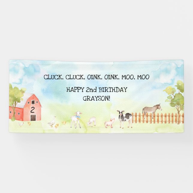 Banderoles Symbole d'anniversaire de la ferme Barnyard (Horizontal)