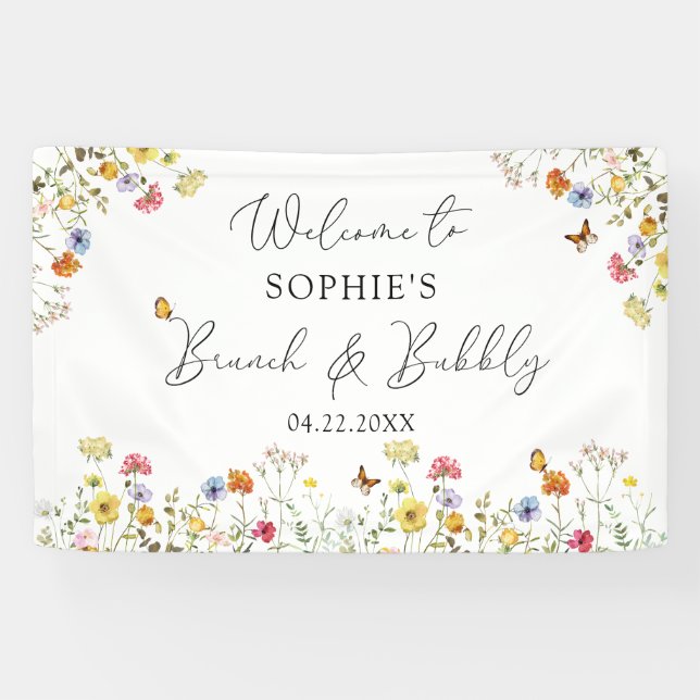 Banderoles Symbole de bienvenue botanique fleur sauvage Brunc (Horizontal)