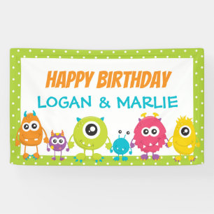 Banderoles Symbole de la fête d'anniversaire de Monster
