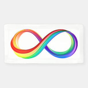 Banderoles Symbole d'infinité arc-en-ciel stratifié