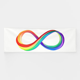 Banderoles Symbole d'infinité arc-en-ciel stratifié