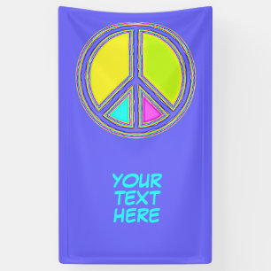 Banderoles Symbole PAIX avec des couleurs remplies