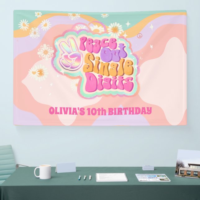 Banderoles SYMBOLE super Peace Out CHIFFRES SIX (Salon professionnel)