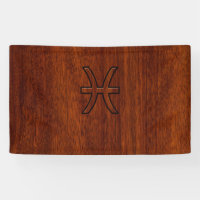Symbole zioaque Pisces Symbole Brown en bois d'aca