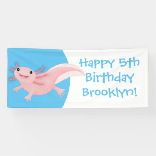Banderoles Sympa rose heureux axolotl anniversaire personnali