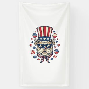 Banderoles T-shirt design avec gravure vintage de bouledogue