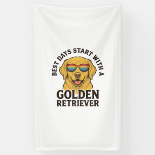 Banderoles T-shirt Golden Retriever avec lunettes de soleil r
