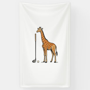 Banderoles T-Shirt Vintage Gravure Vector Girafe Golf Desi