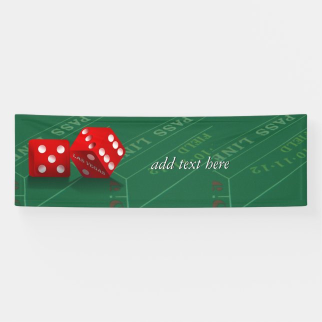 Banderoles Table de craps avec dés Las Vegas (Horizontal)