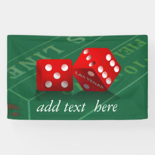 Banderoles Table de craps avec dés Las Vegas