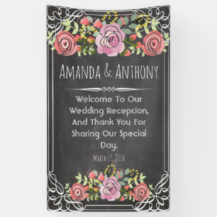 Banderoles Tableau floral de mariage élégant