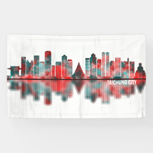 Banderoles Taichung City Taiwan Skyline